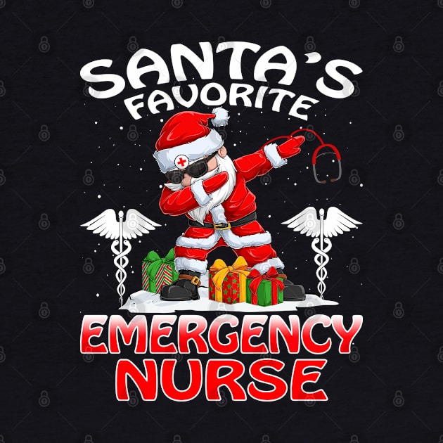 Santas Favorite Emergency Nurse Christmas T Shirt by intelus